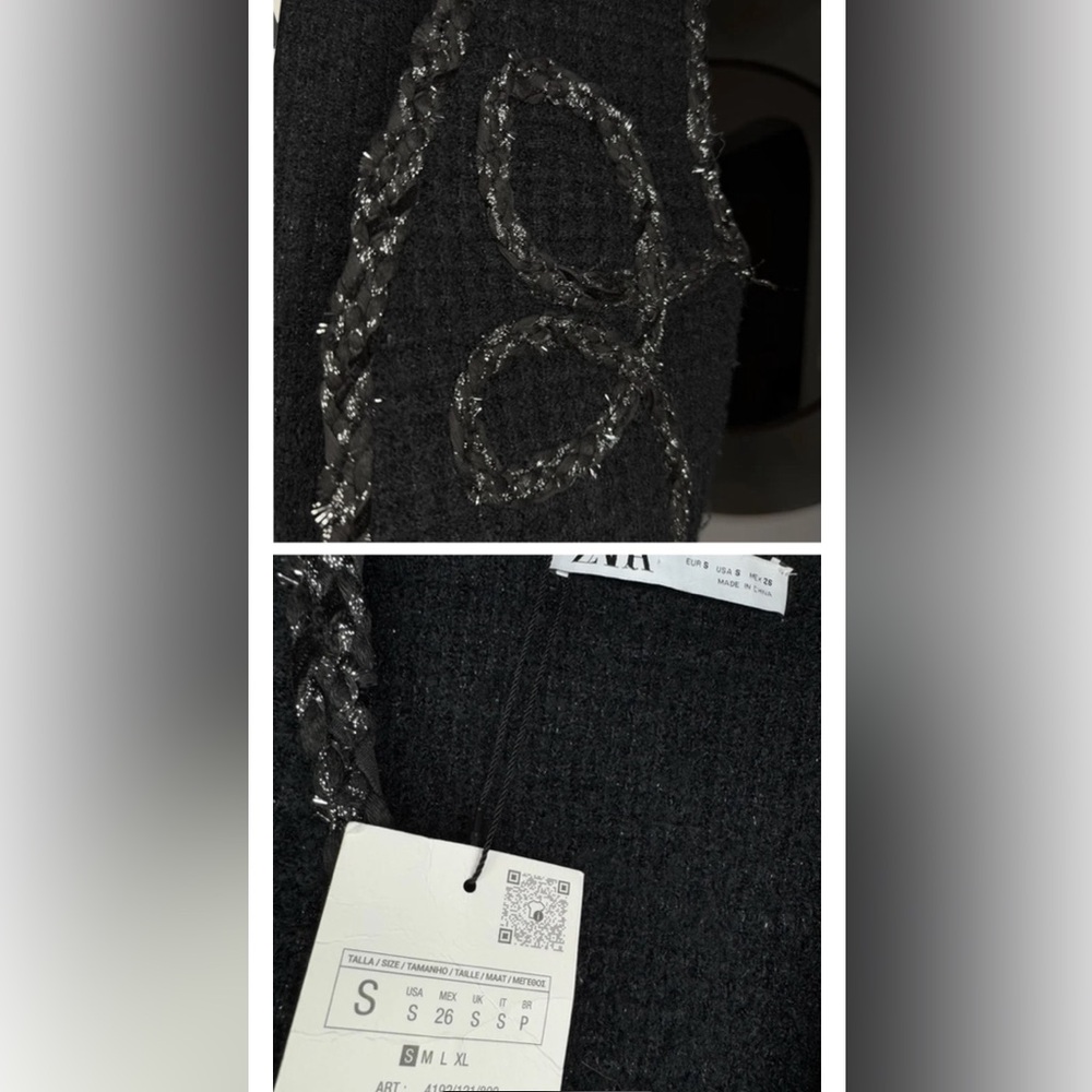 Zara Black Knit Vest with Embroidery - Picture 4 of 6